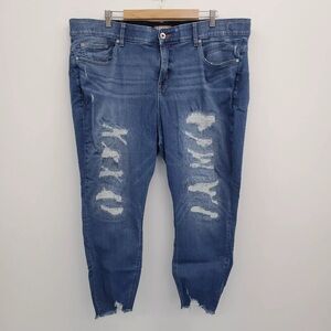 Women's Distressed Blue Jeans